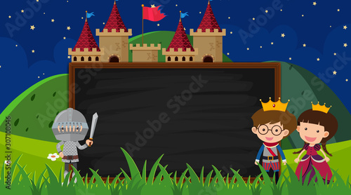Border template with prince and princess in background