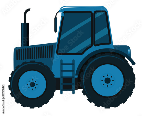 Single picture of blue tractor