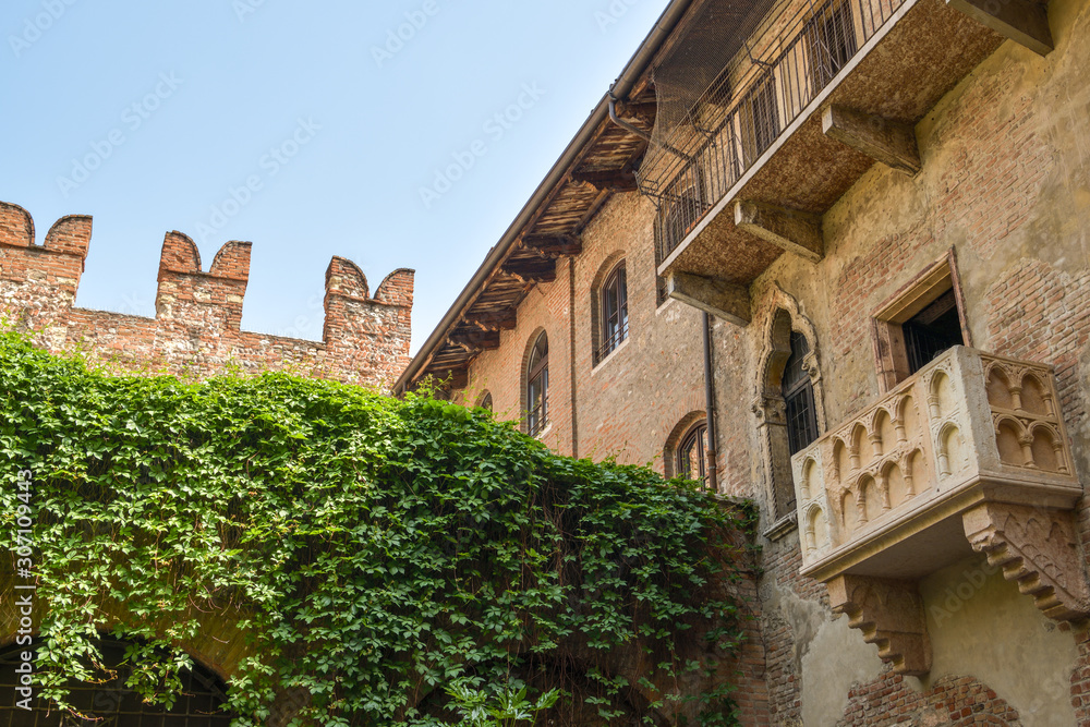 Balcony of Juliets house in city of Verona, Italy