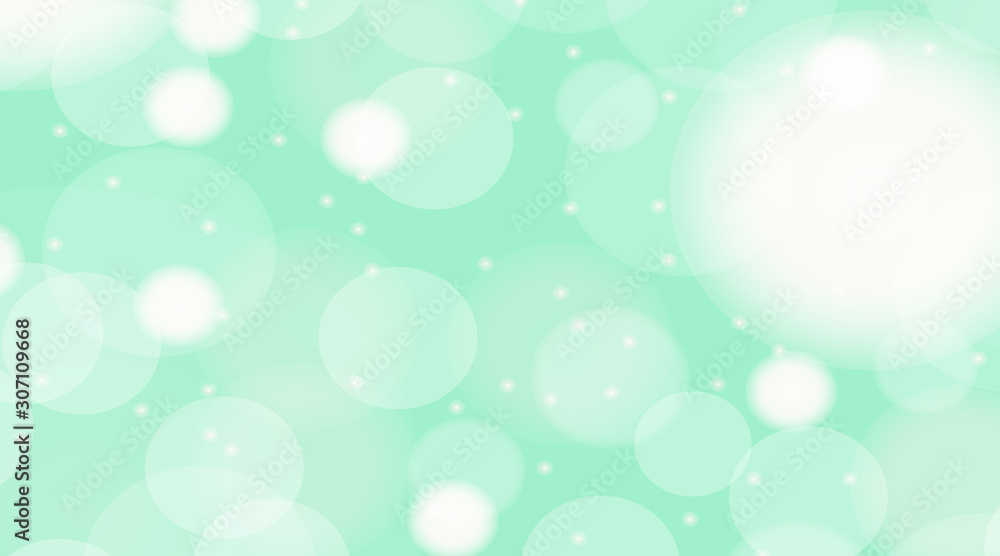 Background design with bright bubbles on green wall