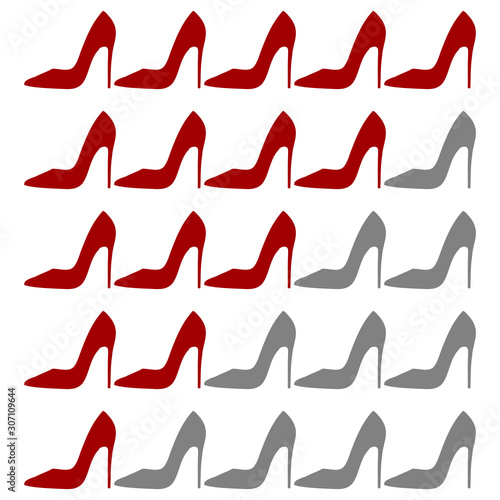 Rating Review icon - Flat design, glyph style icon - Red shoes. EPS 10