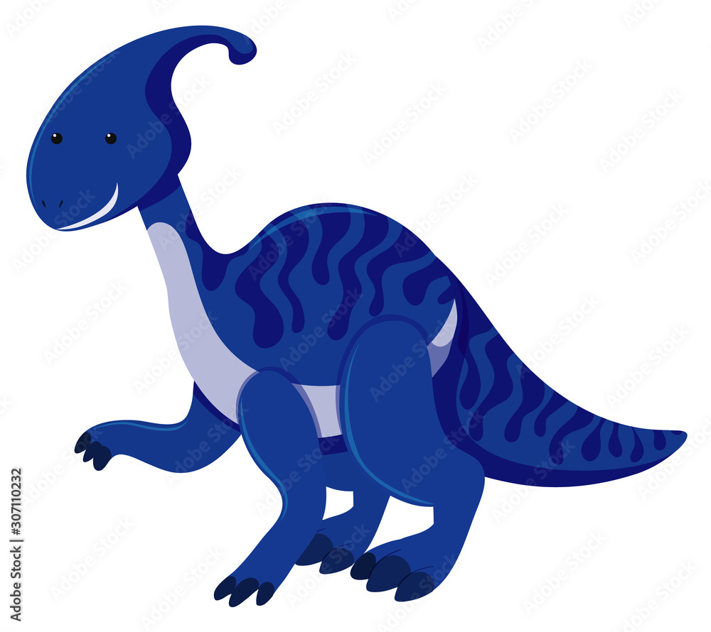 Single picture of parasaurolophus in blue color Single picture of parasaurolophus in blue color