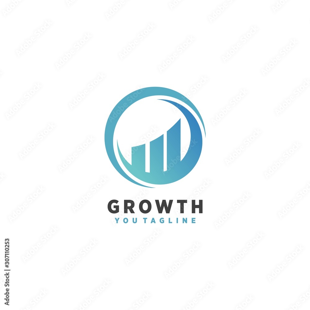 Growth Logo Template blue business Growth Logo Template blue business