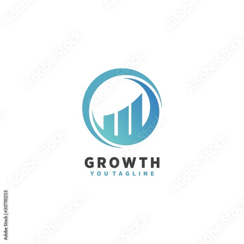 Growth Logo Template blue business