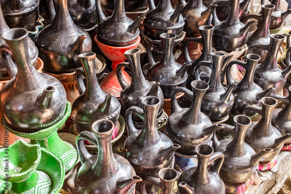 Ethiopian coffee pots, Addis Ababa, Ethiopia Ethiopian coffee pots, Addis Ababa, Ethiopia