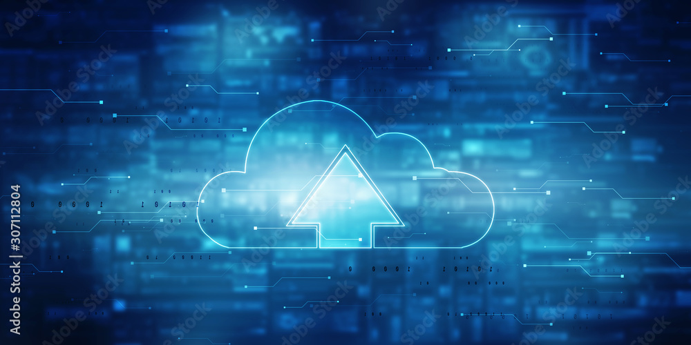 2d illustration Cloud with uploading downloading arrow 2d illustration Cloud with uploading downloading arrow