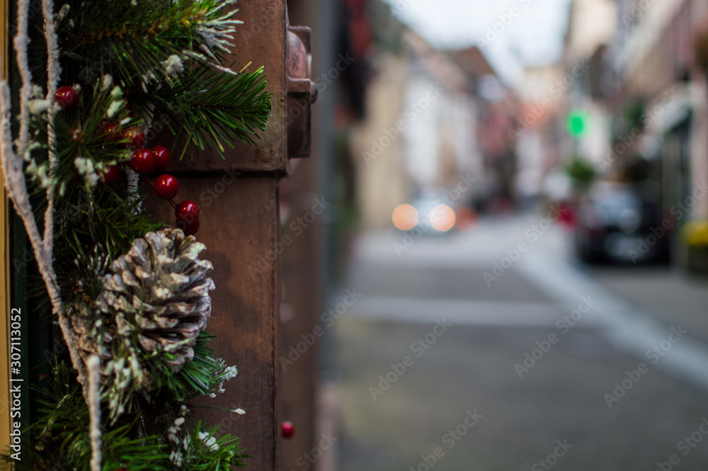 Christmas decoration in the Christmas markets of the villages of French Alsace