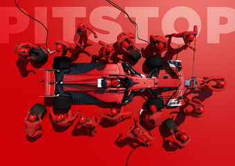 Ingelijste posters Formule 1 Pitstop tijdens autorace  © Mathias Weil