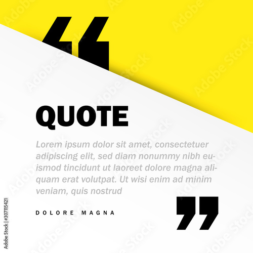 Fotografia Square Motivation Quote Template Vector Background with Realistic Soft Shadows in Material Design