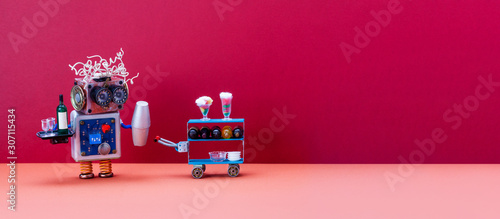 Fotografie Artificial intelligence robotics automation restaurant business concept