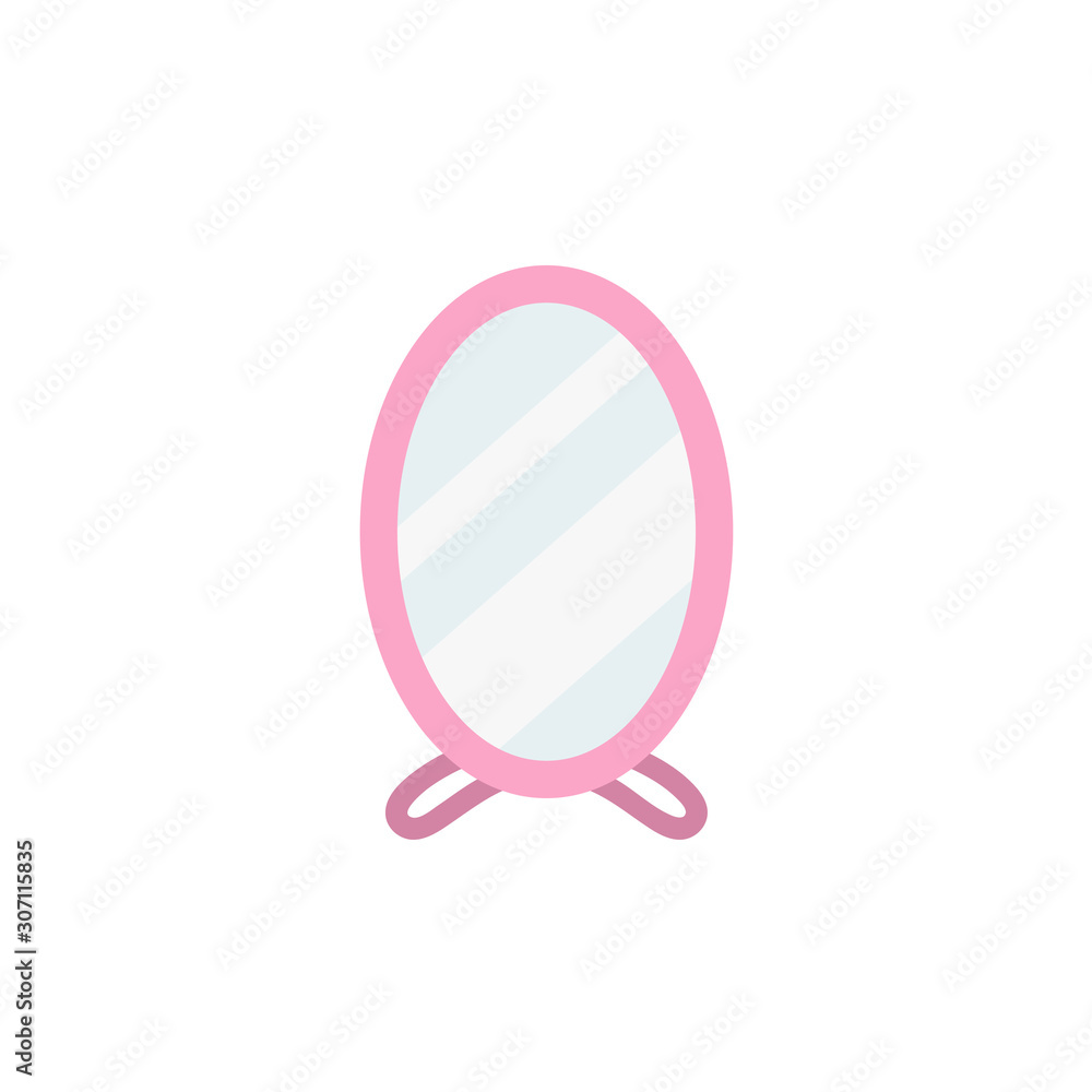 Makeup mirror in flat style vector illustration Makeup mirror in flat style vector illustration