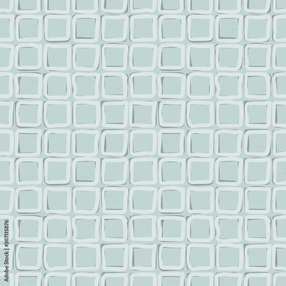Squares - seamless pattern. Hand-drawn light gray squares of irregular shape. For embossed texture or background of fabrics, paper, computer games, applications, etc. Squares - seamless pattern. Hand-drawn light gray squares of irregular shape. For embossed texture or background of fabrics, paper, computer games, applications, etc.