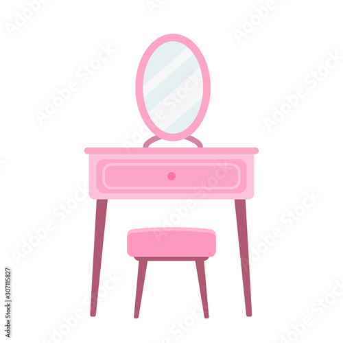 Dressing table in flat style vector illustration