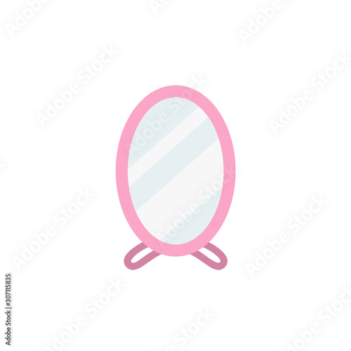 Makeup mirror in flat style vector illustration
