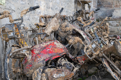 Rusty Velib and bikes from the River