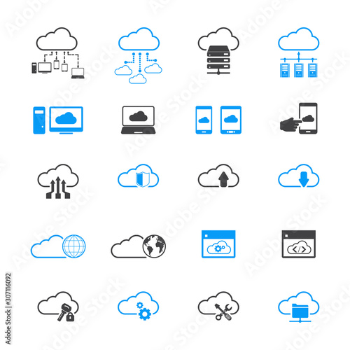 Cloud computing - Devices connected to the "cloud". EPS10 vector.