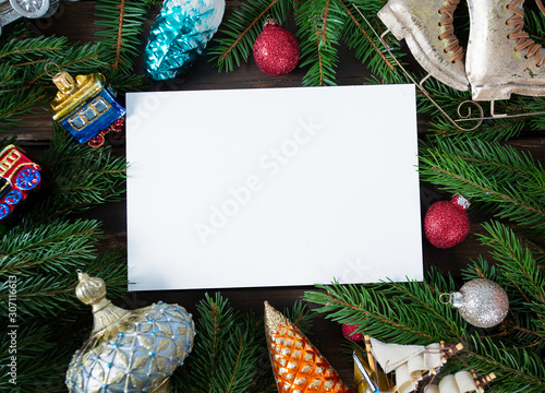 Christmas decoration and empty space for your text photo