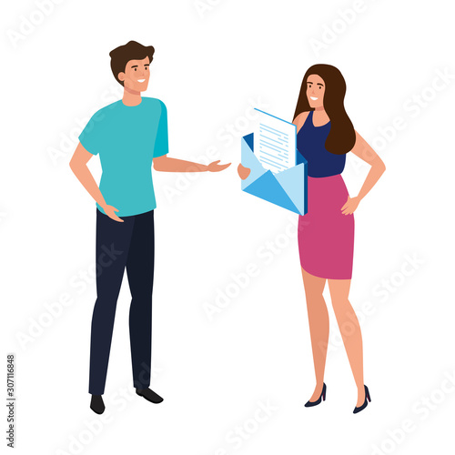 young couple avatar character icon vector illustration design © Gstudio