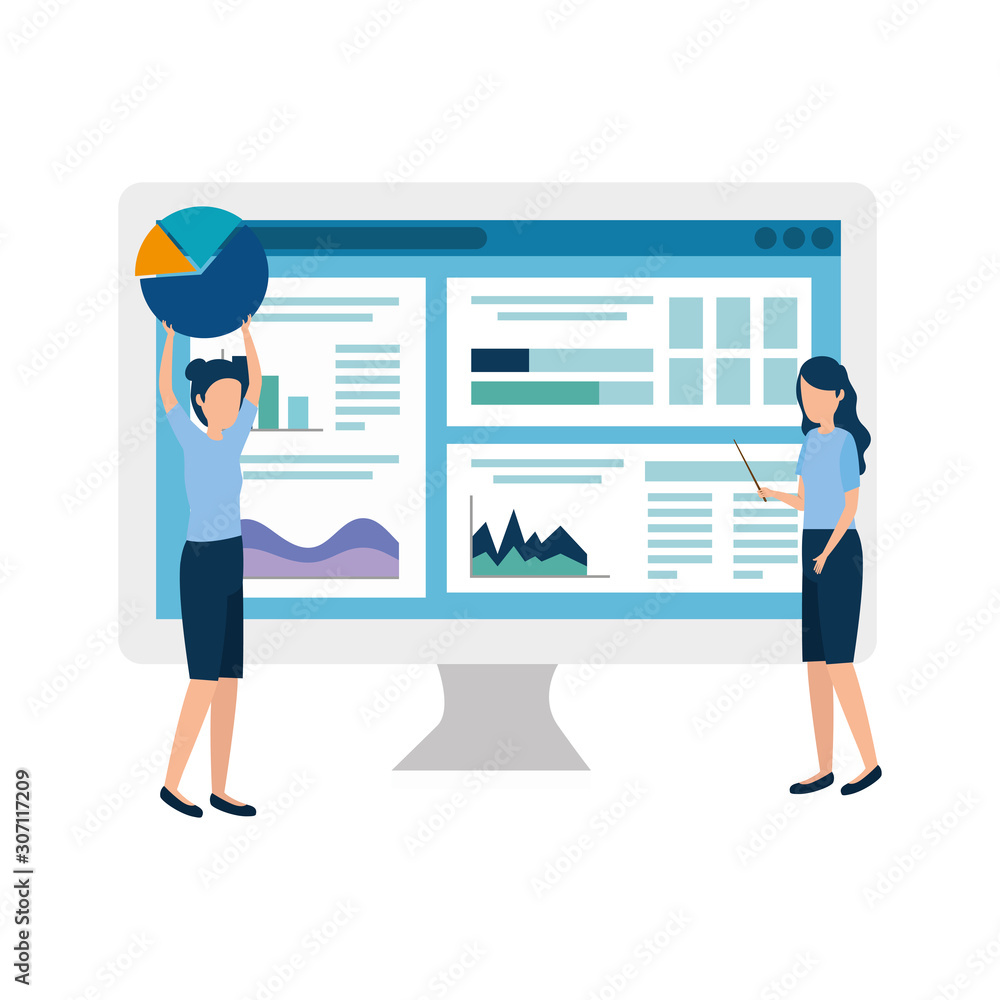 Obraz premium Businesswomen design, Woman business management corporate job occupation and worker theme Vector illustration