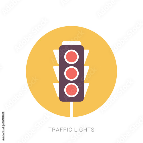 Traffic light icon isolated on white background.