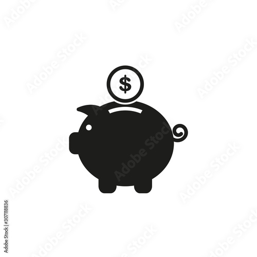 Piggy Bank icon. Simple vector illustration