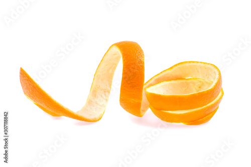 orange skin on a white background isolated