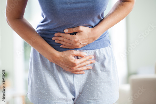 Woman with menstrual pain photo