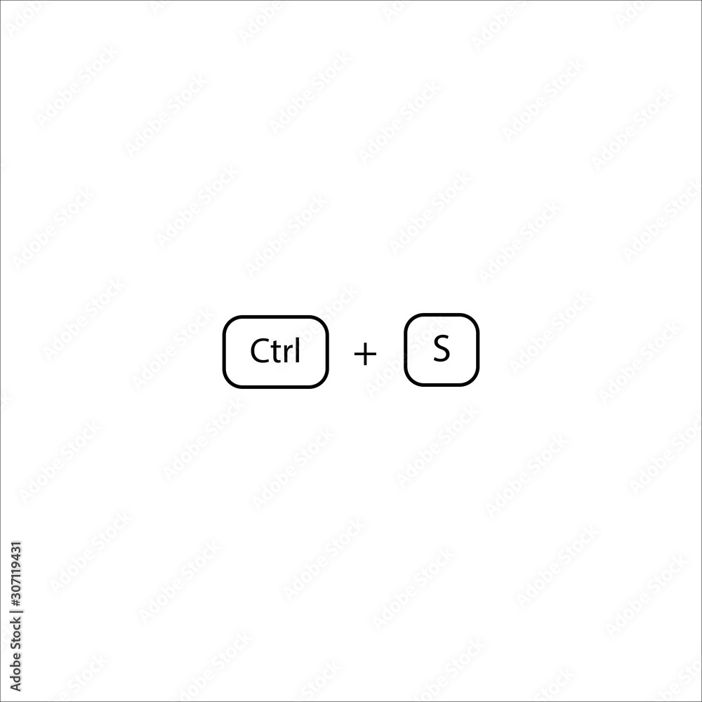 Hotkey combination Ctrl + S sign. Save sign eps ten Hotkey combination Ctrl + S sign. Save sign eps ten