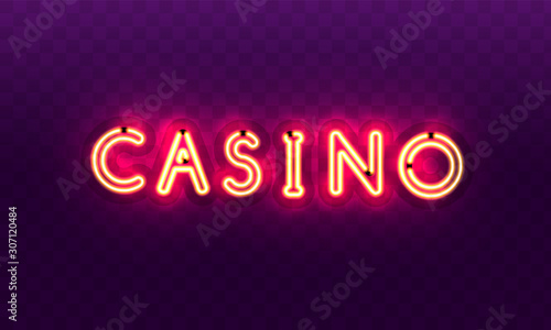 The word Casino, on a transparent background. The new, best design of the luck banner, for gambling, casino, poker, slot, roulette or bone.