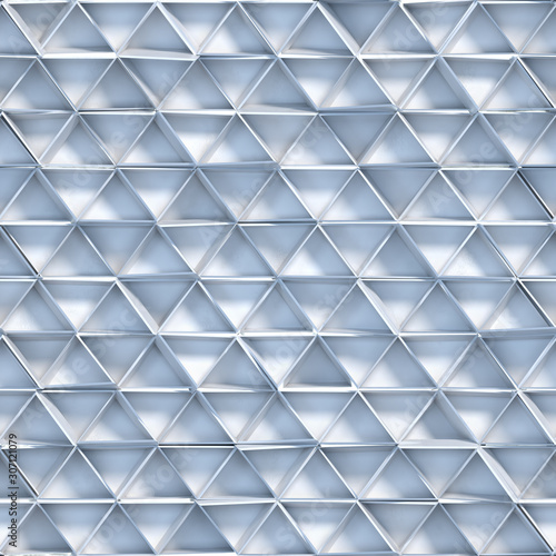 Fototapeta Naklejka Na Ścianę i Meble -  Seamless pattern of white triangles 3D render