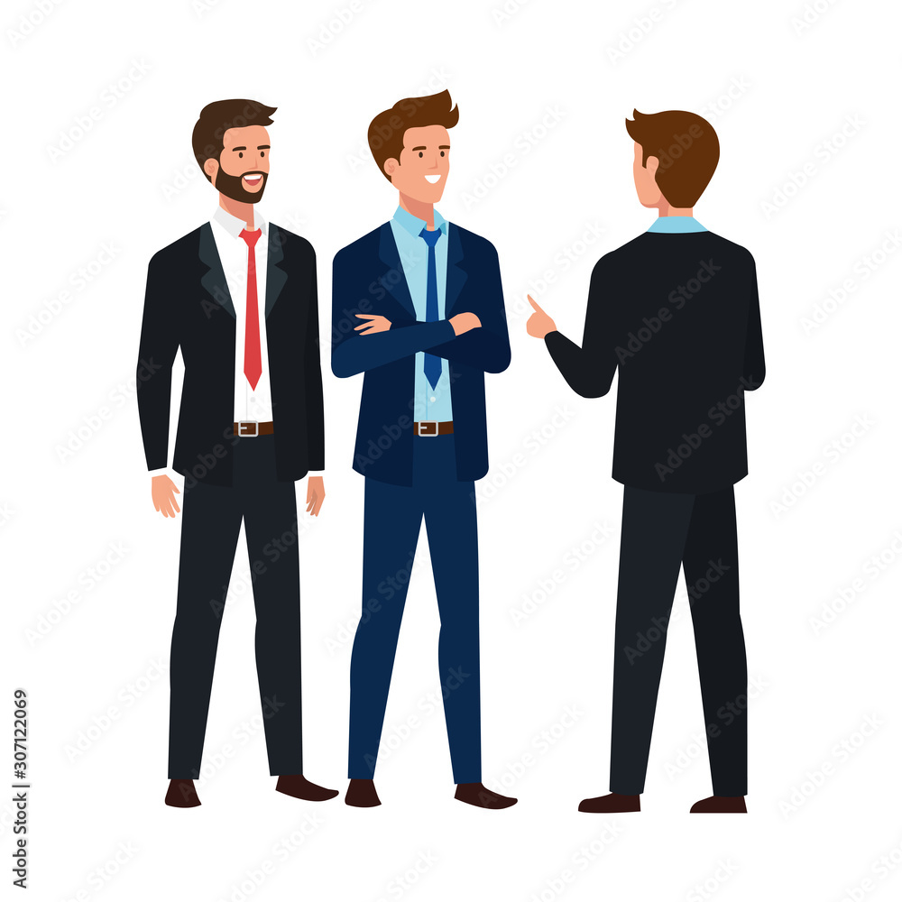 group businessmen meeting avatar character vector illustration design group businessmen meeting avatar character vector illustration design