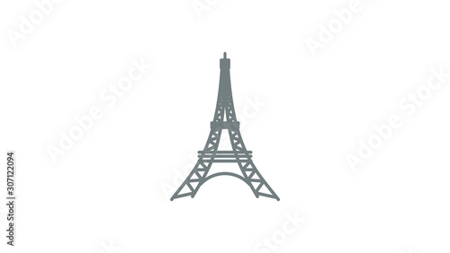 Eiffel tower isolated vector illustration.