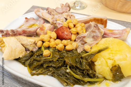 Galician stew. Cocido gallego dish photo