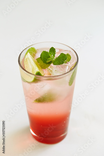 cocktail with mint and lime