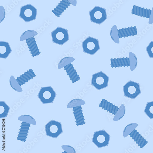 Screw bolts and nuts seamless pattern.