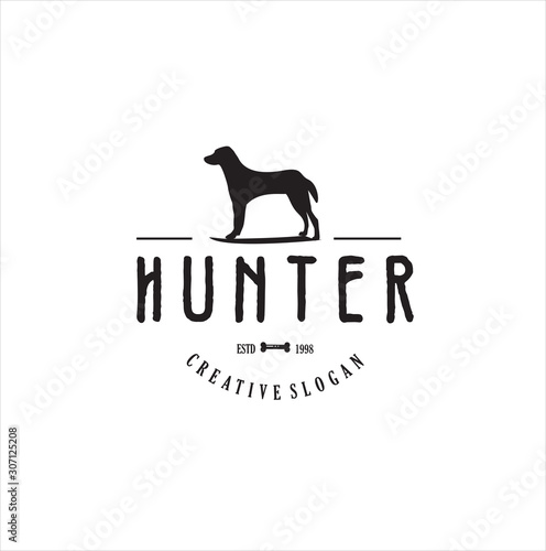 Dog Vintage Logo . Dog Logo .Animal logo illustration vintage vector 