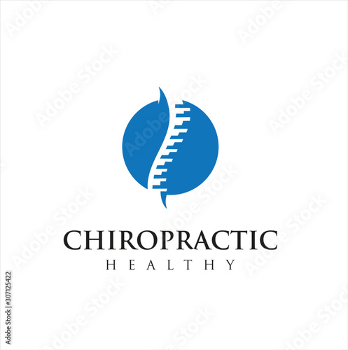 Chiropractic Logo Design Vector illustration  . Pain Logo  . Spine care logo . bone ,orthopedic , Chiropractic Wellness Center .