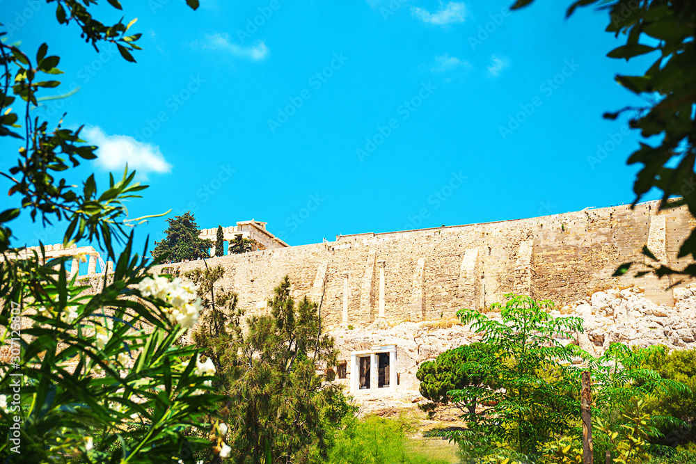 Parthenon in Acropolis Athens Greece on blue sky background. Parthenon in Acropolis Athens Greece on blue sky background.