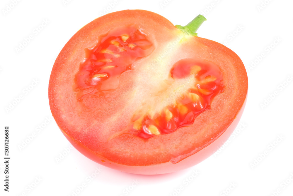 slice of tomato isolated on white background slice of tomato isolated on white background
