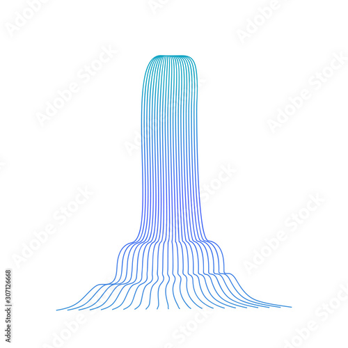 Vector illustration of waterfall cascade