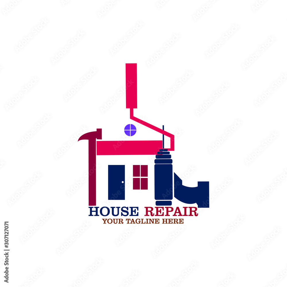 House Repair Logo Template Design