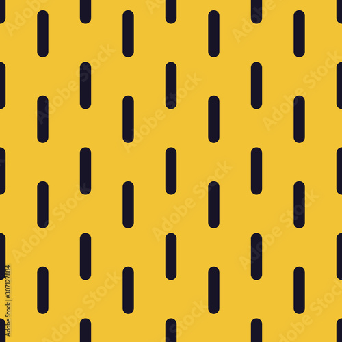 Seamless vector pattern with rounded contrast stripes on yellow background