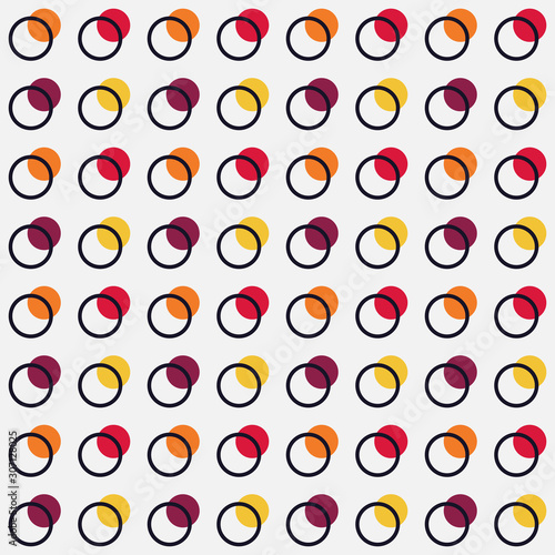 Seamless vector pattern with colorful circles and rings