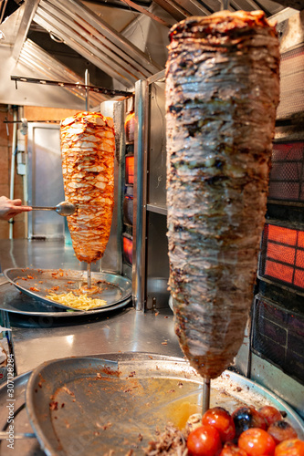 Shawarma meat roasting 
