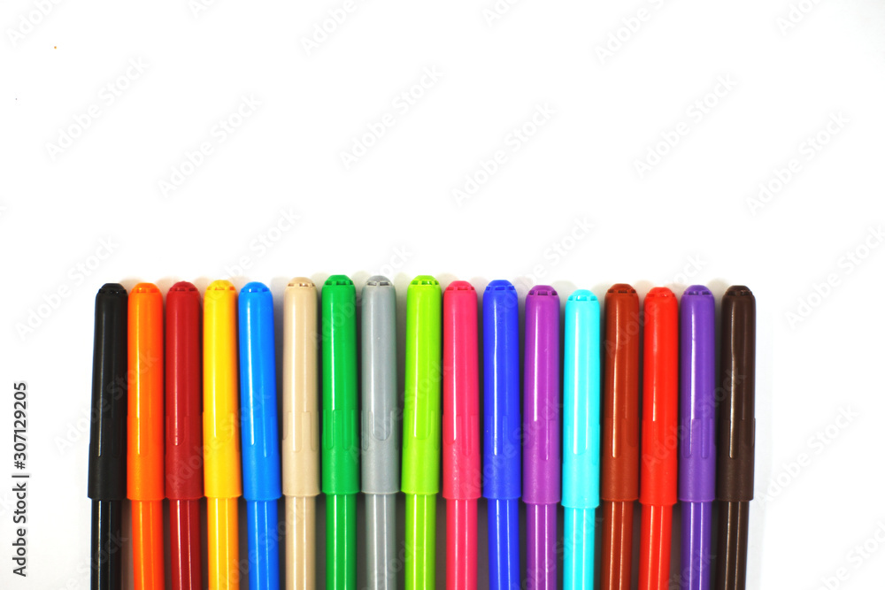 Multi colored felt tip pens, Stock image