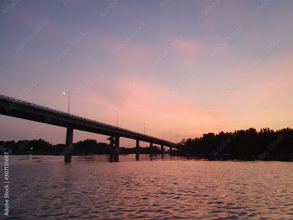 bridge at sunset