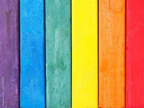 LGBT concept. Color chalk LGBT rainbow gay flag background texture..