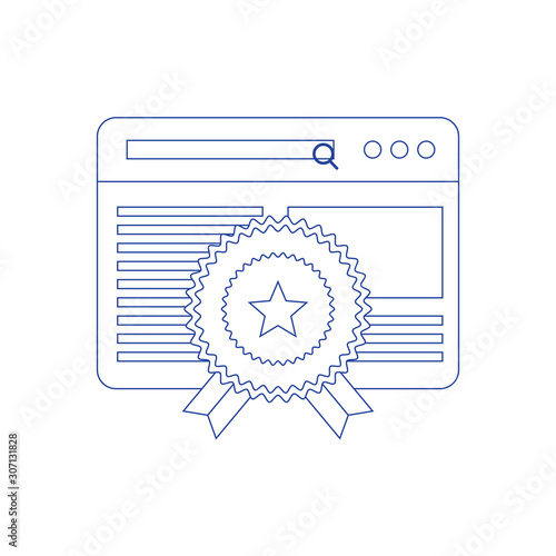 Web page ranking concept flat design. Concept of line icon