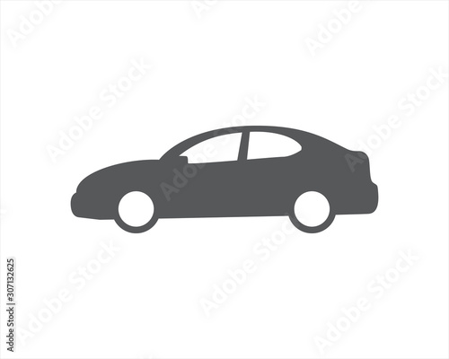 Car vector icon. Isolated simple front logo illustration. Sign symbol. Auto style car logo design with concept sports vehicle icon silhouette. © Aygun