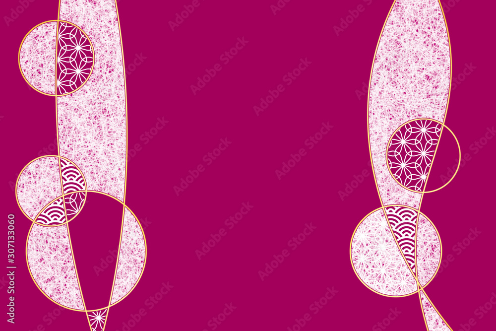 和柄 丸と線2 蓮華色 Stock Illustration Adobe Stock